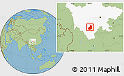 Savanna Style Location Map of Mianning, highlighted parent region