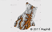Physical Map of Mianning, cropped outside