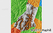 Physical Map of Mianning, political outside