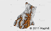 Physical Map of Mianning, single color outside