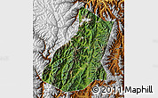 Satellite Map of Mianning, physical outside