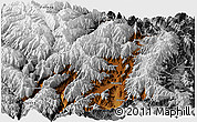 Physical Panoramic Map of Mianning, desaturated