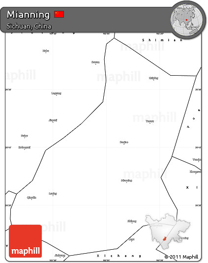 Blank Simple Map of Mianning