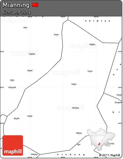 Blank Simple Map of Mianning