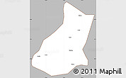 Gray Simple Map of Mianning, cropped outside