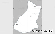 Gray Simple Map of Mianning, single color outside