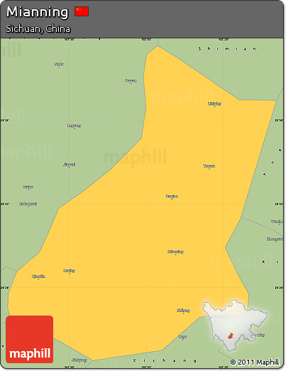 Savanna Style Simple Map of Mianning