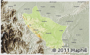 Physical 3D Map of Muchuan, semi-desaturated