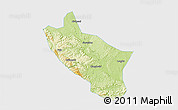 Physical 3D Map of Muchuan, single color outside