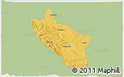 Savanna Style 3D Map of Muchuan, single color outside