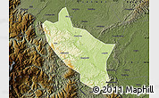 Physical Map of Muchuan, darken