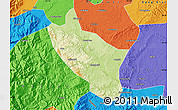 Physical Map of Muchuan, political outside