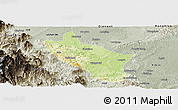 Physical Panoramic Map of Muchuan, semi-desaturated