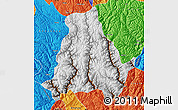 Physical Map of Muli, political outside