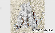 Physical Map of Muli, shaded relief outside