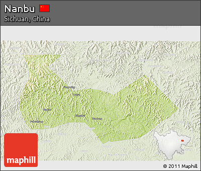 Physical 3D Map of Nanbu, lighten