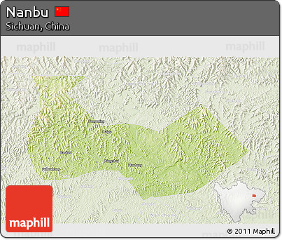 Physical 3D Map of Nanbu, lighten
