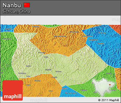 Physical 3D Map of Nanbu, political outside