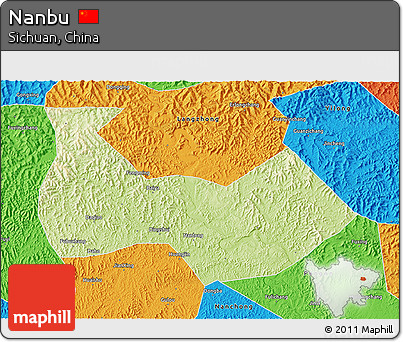 Physical 3D Map of Nanbu, political outside