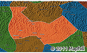Political 3D Map of Nanbu, darken