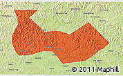 Political 3D Map of Nanbu, physical outside