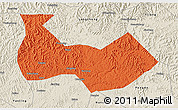 Political 3D Map of Nanbu, shaded relief outside