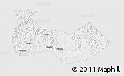Silver Style 3D Map of Nanbu, single color outside