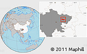 Gray Location Map of Nanbu, highlighted country, highlighted parent region