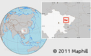 Gray Location Map of Nanbu, highlighted parent region