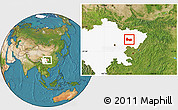 Satellite Location Map of Nanbu, highlighted parent region