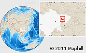 Shaded Relief Location Map of Nanbu, highlighted parent region