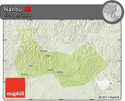 Physical Map of Nanbu, lighten
