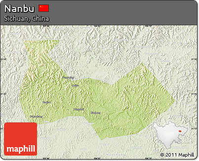 Physical Map of Nanbu, lighten