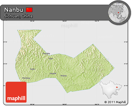 Physical Map of Nanbu, single color outside