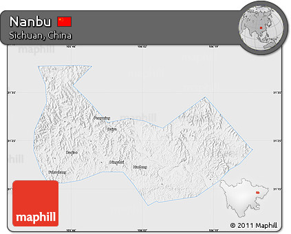 Silver Style Map of Nanbu, single color outside