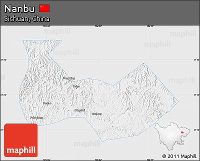 Silver Style Map of Nanbu, single color outside