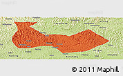 Political Panoramic Map of Nanbu, physical outside