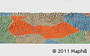 Political Panoramic Map of Nanbu, semi-desaturated