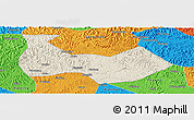 Shaded Relief Panoramic Map of Nanbu, political outside