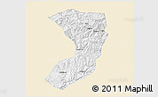 Classic Style 3D Map of Nanjiang, single color outside