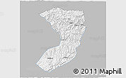 Gray 3D Map of Nanjiang, single color outside