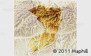 Physical 3D Map of Nanjiang, lighten