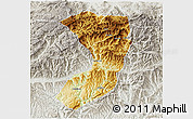 Physical 3D Map of Nanjiang, lighten, semi-desaturated