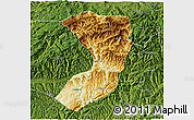 Physical 3D Map of Nanjiang, satellite outside