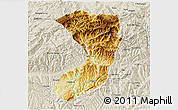 Physical 3D Map of Nanjiang, shaded relief outside