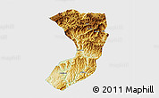 Physical 3D Map of Nanjiang, single color outside