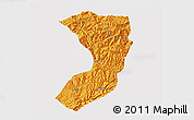 Political 3D Map of Nanjiang, cropped outside