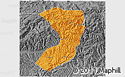 Political 3D Map of Nanjiang, desaturated
