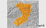 Political 3D Map of Nanjiang, lighten, desaturated