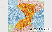 Political 3D Map of Nanjiang, lighten